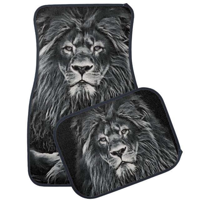 Majestic Gray Lion Car Floor Mat (Set)