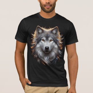 Majestic Gray Wolf with Copper Eyes T-Shirt