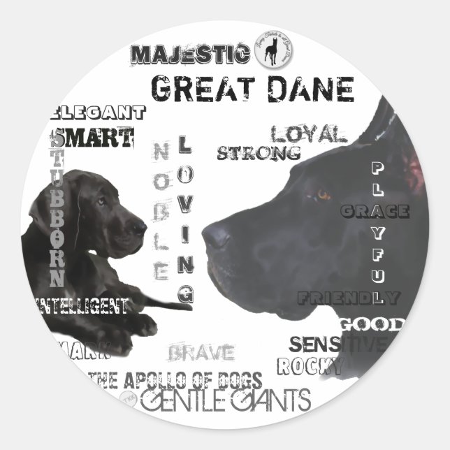 Majestic Great Danes Classic Round Sticker (Front)