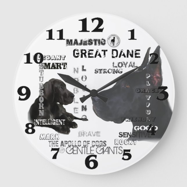 Majestic Great Danes Large Clock (Front)