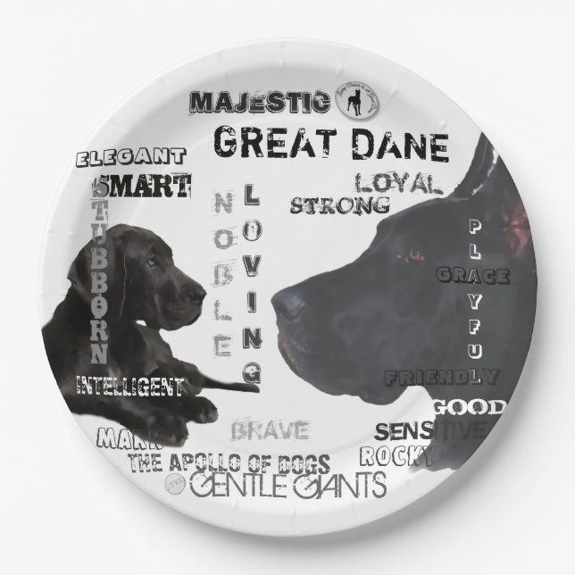 Majestic Great Danes Paper Plates (Front)