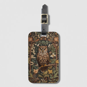 Majestic Great Horned Owl Forest Luggage Tag
