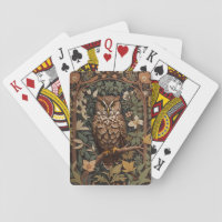 Majestic Great Horned Owl Forest Playing Cards