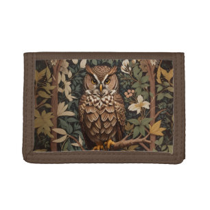 Majestic Great Horned Owl Forest Trifold Wallet