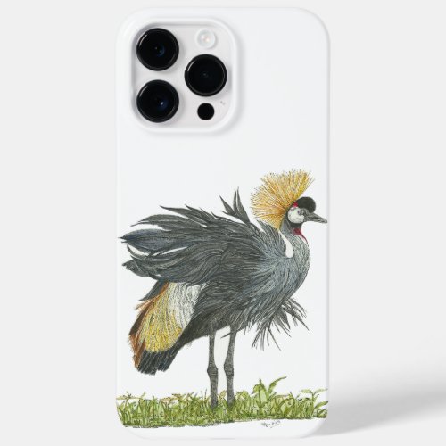 Majestic Grey Crowned Crane Water Colours Case_Mate iPhone 14 Pro Max Case