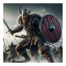 Majestic Grey-Scaled Battle Fierce Viking Attack