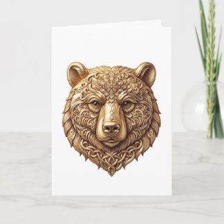 Majestic Grizzly Bear Greeting Card, Regal Wildlif Card