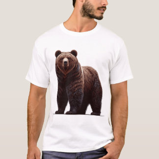 Majestic Grizzly Bear Illustration – Strength and T-Shirt