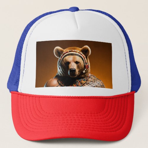 Majestic Grizzly in the Wilderness Trucker Hat