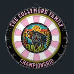 Majestic Grizzly with Target Art Dart Board<br><div class="desc">A grizzly bear in a forest,  framed with a bold circular target design.</div>