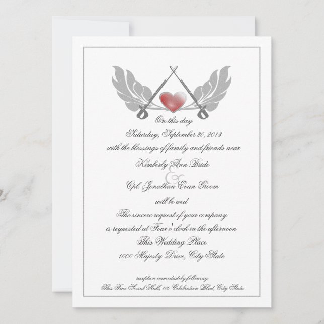 Majestic Guarded Heart Wedding Invitation (Front)