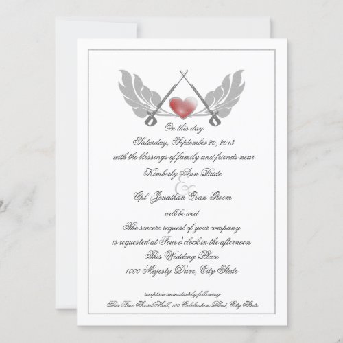 Majestic Guarded Heart Wedding Custom Invite