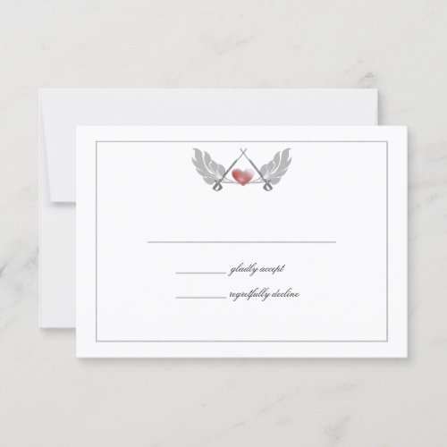 Majestic Guarded Heart Wedding Response Card