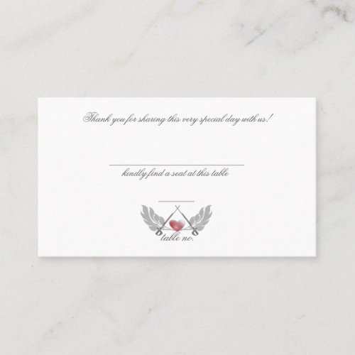Majestic Guarded Hearts Wedding Place Card Business Card Template