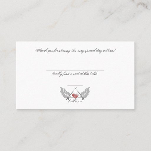 Customizable Majestic Guarded Hearts Wedding Place Card Business Card Template