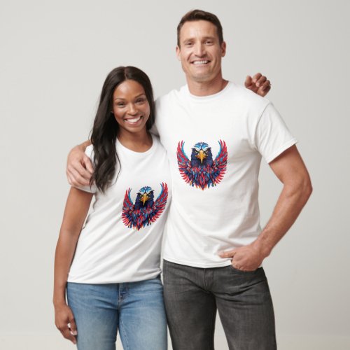 Majestic Guardian A Dazzling Bald Eagle Tapestry  T_Shirt