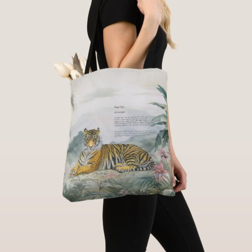 Majestic Hand_Painted Royal Bengal Tiger Tote Bag