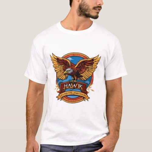 Majestic Hawk Silhouette Printed T_Shirt