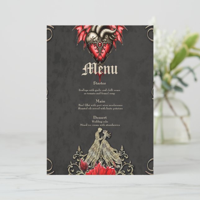 Majestic heart, a Gothic Romance  Menu (Standing Front)