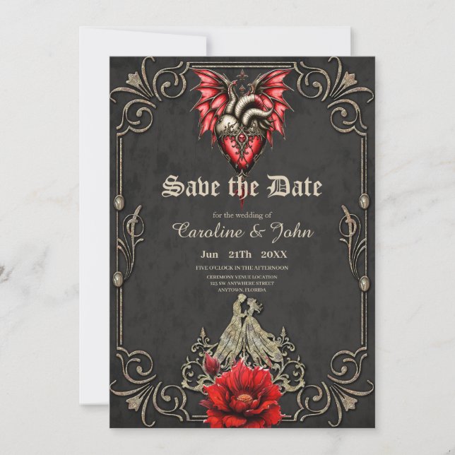 Majestic heart, a Gothic Romance Save The Date (Front)