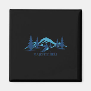 Majestic Heli Alaska Ski Resort Skiing Skier Magnet