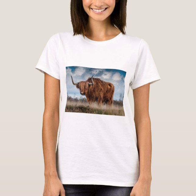 Majestic Highland Cow T-Shirt (Front)