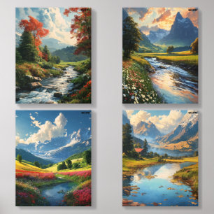 Majestic Horizons: A Breathtaking Landscape Master Wood Photo Tile