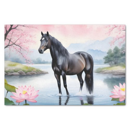 Majestic horse and beauty of lotus tissue paper