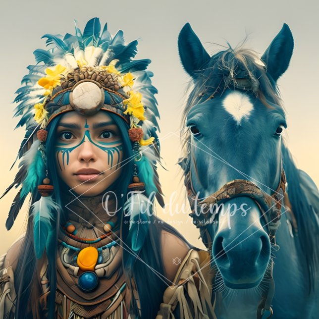  Majestic Horse And Young Native Woman Tissue Paper (Creator Uploaded)