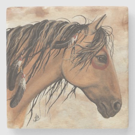 Majestic Horse By Bihrle Stone Coaster
