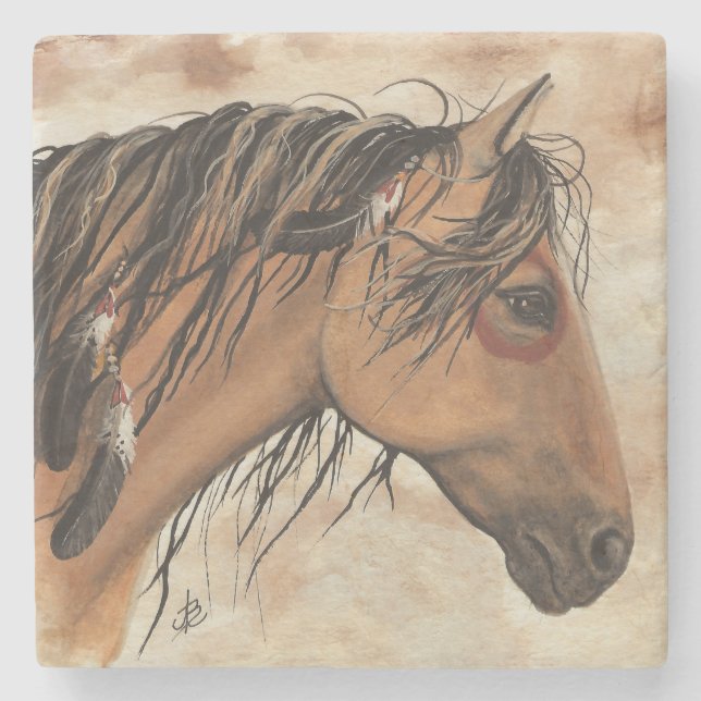 Majestic Horse by Bihrle Stone Coaster (Front)