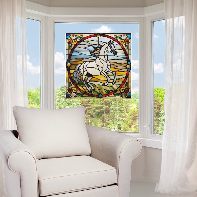 Majestic Horse Faux Stained Glass Window Cling (Creator Uploaded)