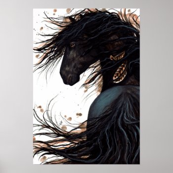 Majestic Horse Friesian Poster Art By Bihrle by AmyLynBihrle at Zazzle