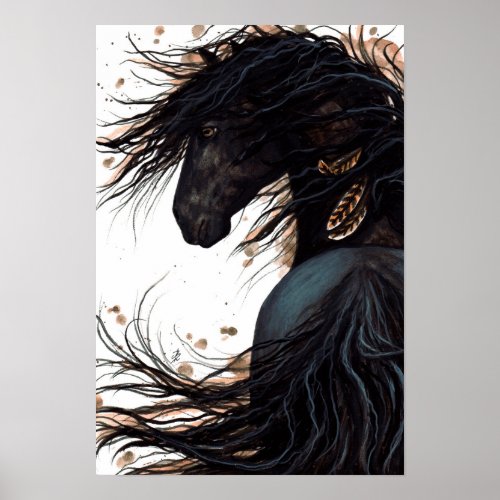 Majestic Horse Friesian Poster Art by Bihrle