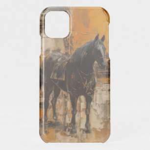Majestic Horse in Abstract Sunset iPhone 11 Case