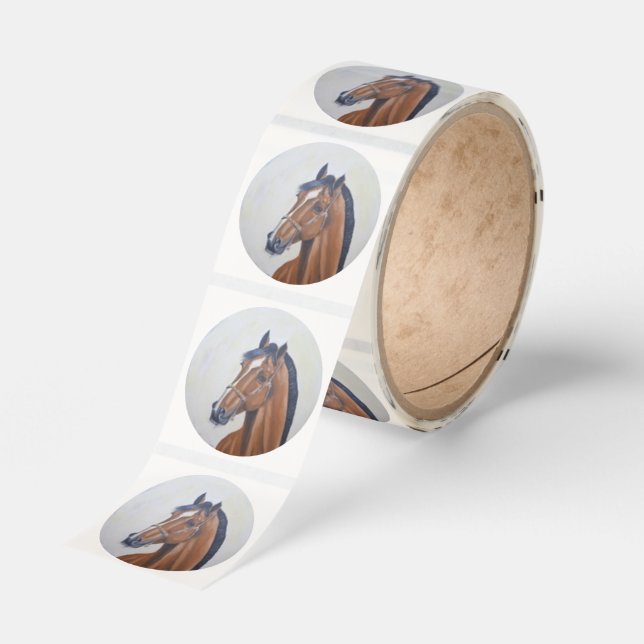 Majestic Horse Portrait T-Shirt Classic Round Sticker (Roll)
