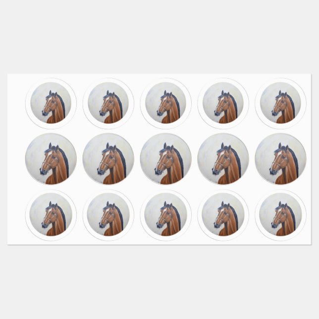 Majestic Horse Portrait T-Shirt Labels (Sheet)