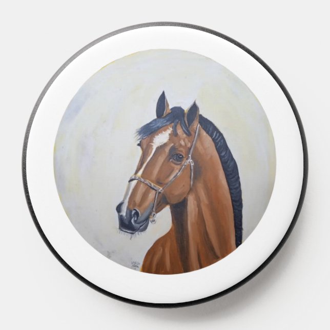Majestic Horse Portrait T-Shirt PopSocket (Popsocket)