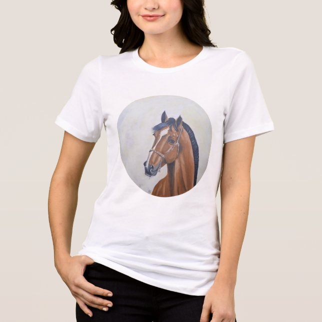 Majestic Horse Portrait T-Shirt Tri-Blend Shirt (Front)