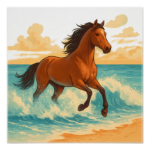 Majestic Horse Rising from the Sea Power and Free