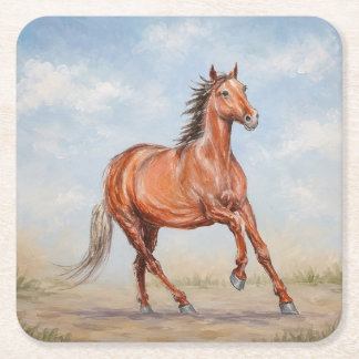 Majestic Horse Square Paper Coaster