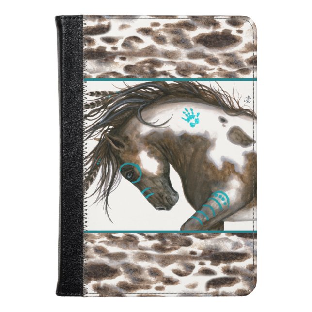 Majestic Horse Turquoise by Bihrle Kindle Case (Front Closed)