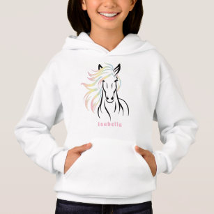 Majestic Horse with Colorful Flowing Mane Hoodie