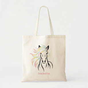 Majestic Horse with Colorful Mane Tote Bag