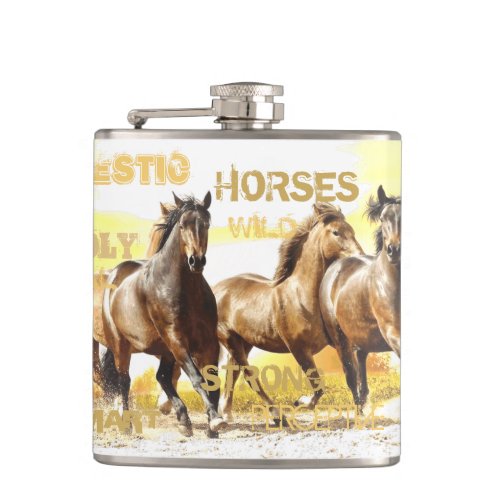 Majestic Horses Flask