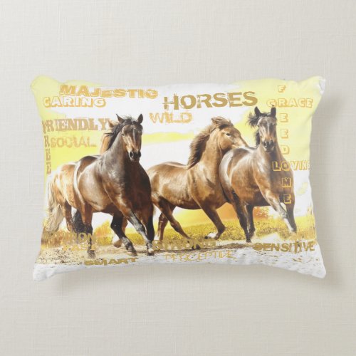 Majestic Horses Polyester Pillow