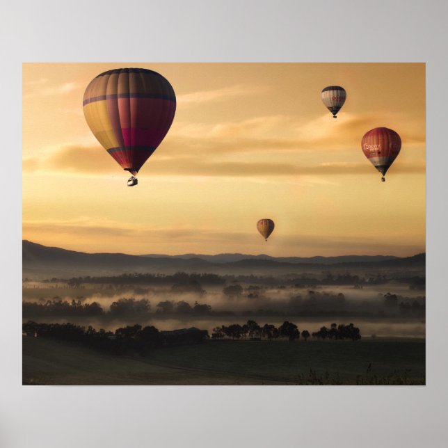 Majestic Hot Air Balloons Poster (Front)