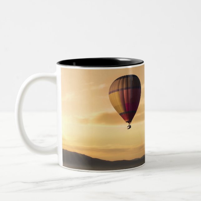 Majestic Hot Air Balloons Two-Tone Coffee Mug (Left)
