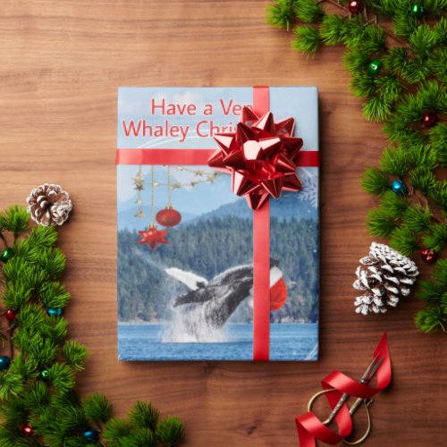 Majestic Humpback Whale Christmas wrapping paper