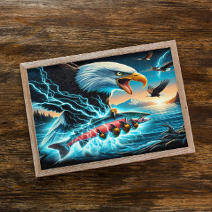 Majestic Hunter: Eagle and Fish Poster